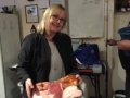 Lisa with her meat tray prize